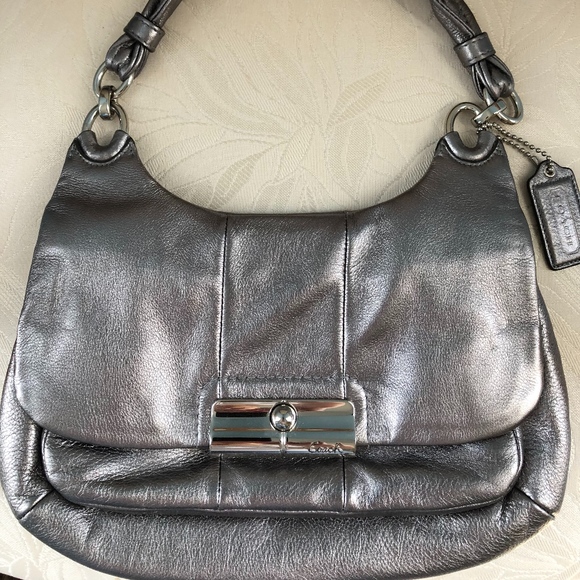 Coach Handbags - Coach Silver Evening Shoulder Bag